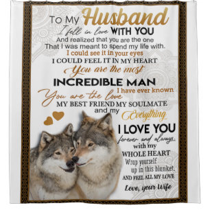 Rideaux De Douche À Mon Mari, Cadeau Couple Wolf, Cadeau Mariage