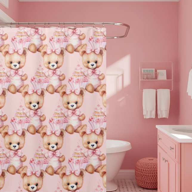 Rideaux de douche à oreille rose Fille (Créateur téléchargé)