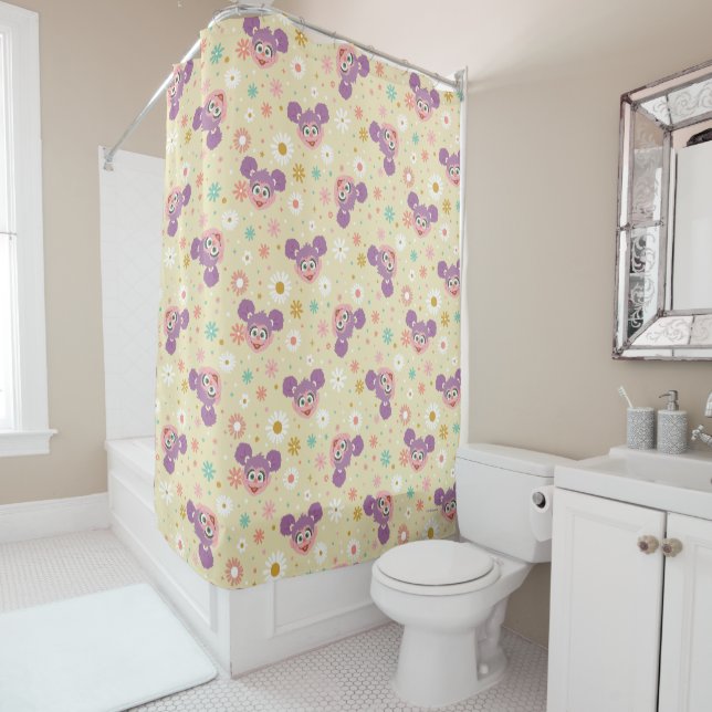 Rideaux De Douche Abby Cadabby | Motif de la face de fleurs (En situation)