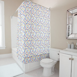 Rideaux De Douche ABC Alphabet rouge jaune bleu