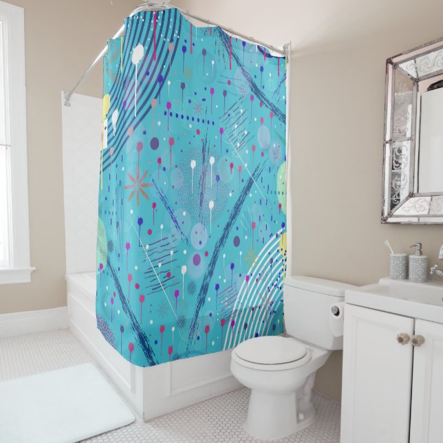Rideaux De Douche Abstract Art: Sparklers in the Sky (En situation)