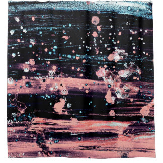 Rideaux De Douche Abstract artistic dark grey and pink background wi