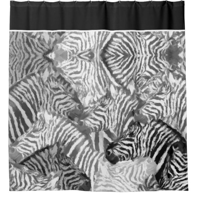 Rideaux De Douche Abstract Black and White Zebra Art (Devant)