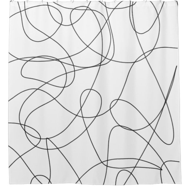Rideaux De Douche Abstract contemporary black and white lines (Devant)