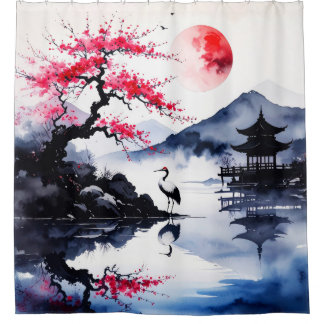 Rideaux De Douche Abstract Crane 001 Shower Curtain