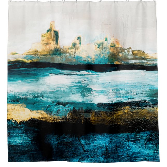 Rideaux De Douche Abstract oil texture background. Paint on canvas.  (Devant)