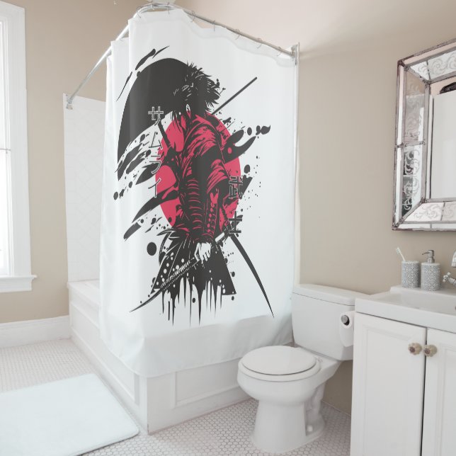 Rideaux De Douche Abstract Pink Elephant Shower Curtain | Modern Bla (En situation)