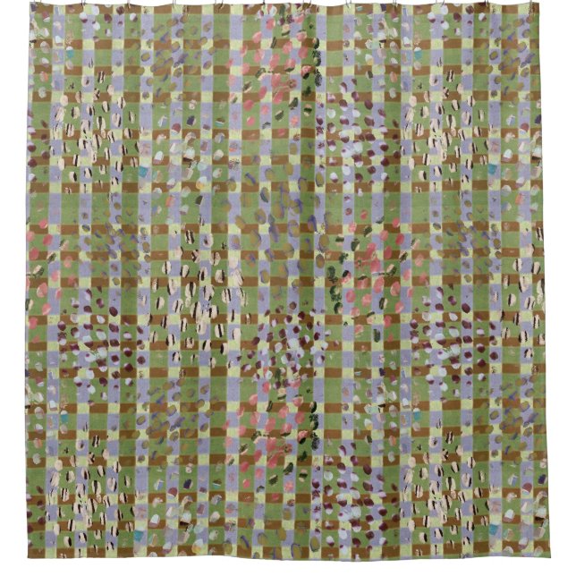 Rideaux De Douche Abstract Plaid Geometric Grid Pattern Art (Devant)