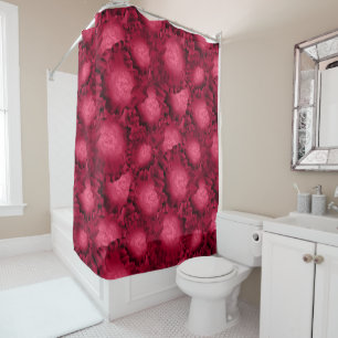 Rideaux De Douche Abstract red roses poppy flowers floral romantic