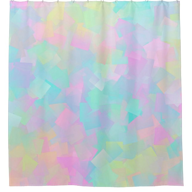 Rideaux De Douche Abstract retro pattern of geometric shapes in pink (Devant)