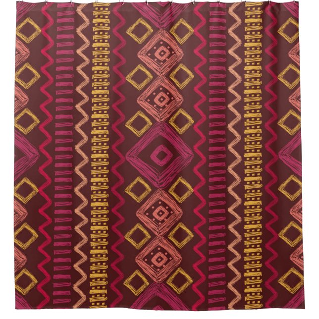 Rideaux De Douche Abstract seamless hand drawn ethnic pattern. (Devant)