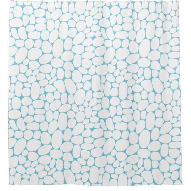 Rideaux De Douche Abstrait 160417 - Blanc sur #76ccd7 (Devant)