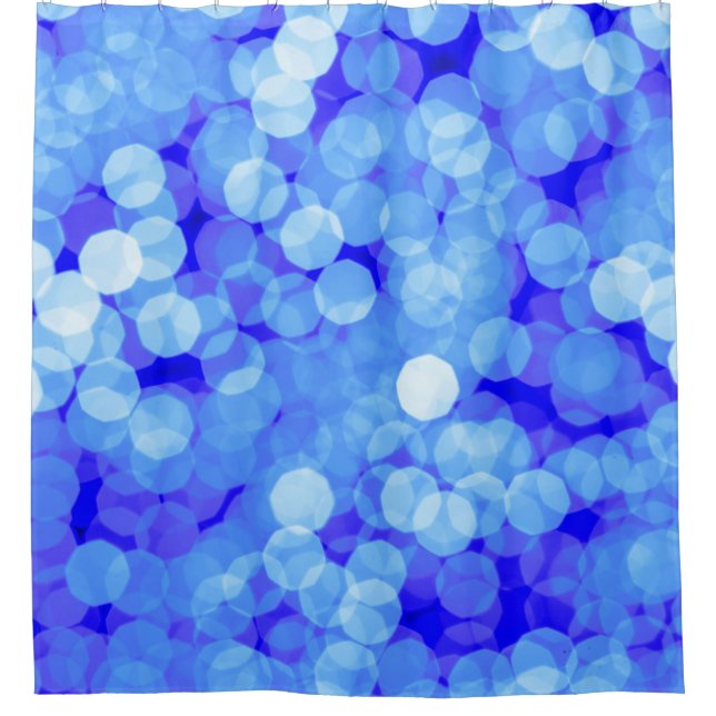 Rideaux De Douche Abstrait bleu clair bokeh. Bac bleu classique (Devant)