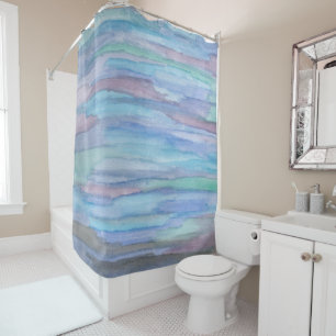 Rideaux De Douche Abstrait bleu : Janvier matin