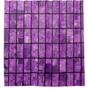 Rideaux De Douche Abstrait brillant en mosaïque violet arrière - pla