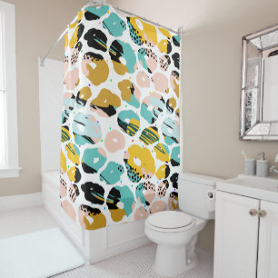 Rideaux De Douche Abstrait coloré de formes organiques motif