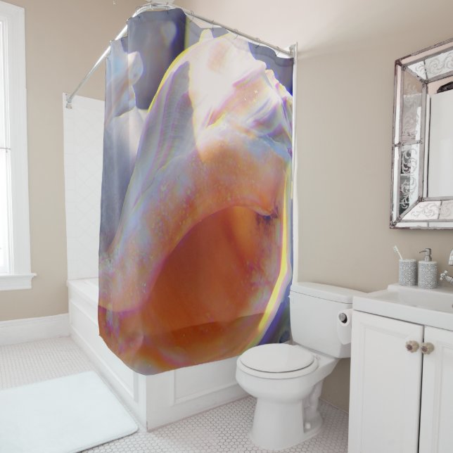 Rideaux De Douche Abstrait Coquille de Conque (En situation)