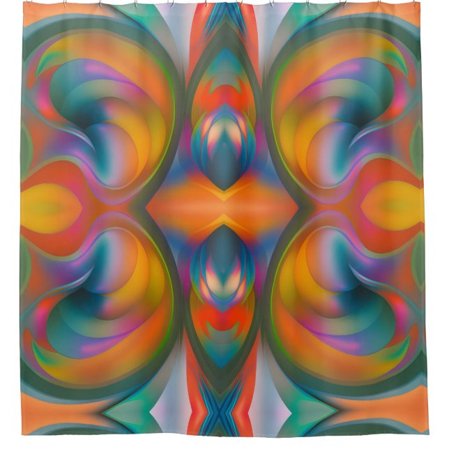 Rideaux De Douche Abstrait de rotation de couleurs (Devant)