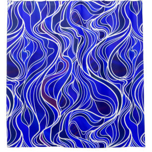 Rideaux De Douche Abstrait de verre à tôle bleue