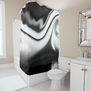 Rideaux De Douche Abstrait en noir et blanc