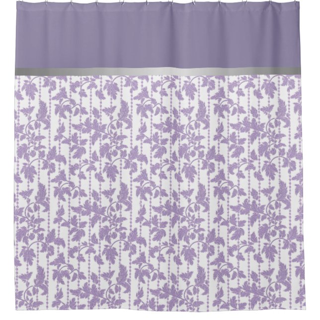 Rideaux De Douche Abstrait floral lavande moderne  (Devant)