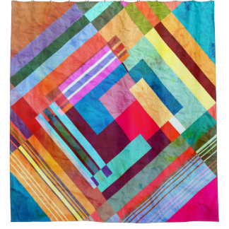 Rideaux De Douche Abstrait géométrique, arrière - plan de couleur gr