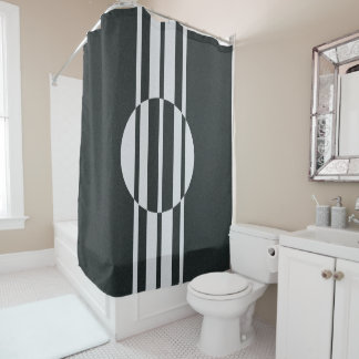 Rideaux De Douche Abstrait gris et blanc