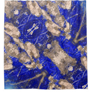 Rideaux De Douche Abstrait Lapis gris bleu Granite marbre motif