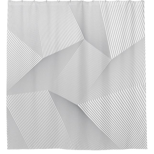 Rideaux De Douche Abstrait, moderne, simple, dynamique motif de lign (Devant)