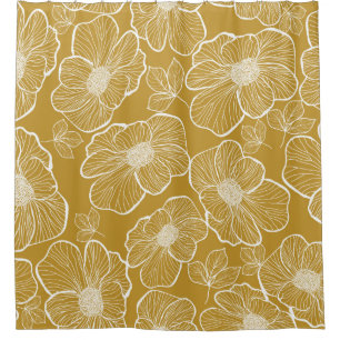Rideaux De Douche Abstrait motif floral transparent. Arrière-groupe