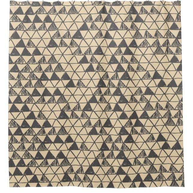 Rideaux De Douche Abstrait Motif triangle Vintage. (Devant)