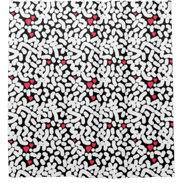 Rideaux De Douche Abstrait noir blanc (Devant)