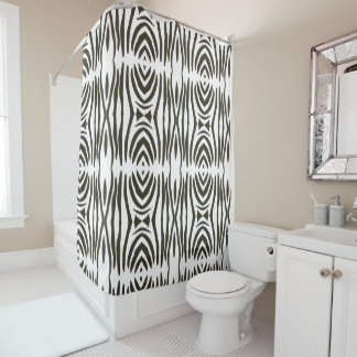 Rideaux De Douche Abstrait noir blanc Zèbre rayures Douche rideaux