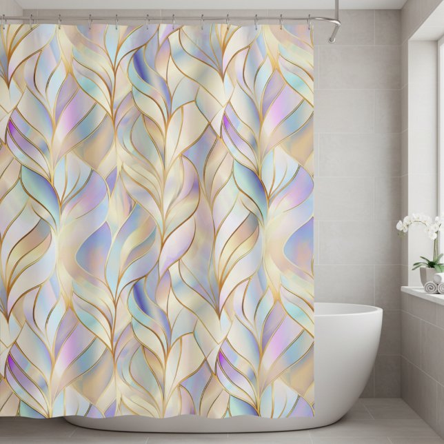 Rideaux De Douche Abstrait Pastel Élégant (elegant iridescent abstract shower curtain)
