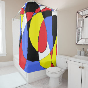 Rideaux De Douche Abstrait rouge