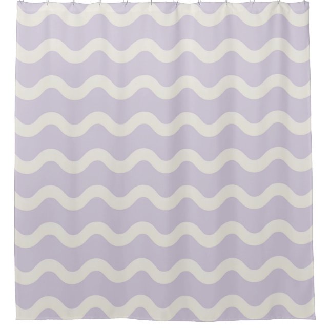 Rideaux De Douche Abstrait Violet Wavy Stripe Style Salle de bain mo (Devant)