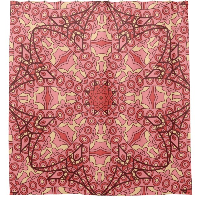 Rideaux De Douche Abstraite fleur mandala ethnique sans couture moti (Devant)
