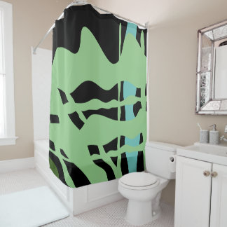 Rideaux De Douche Abstraitrana Gras Vert et Noir