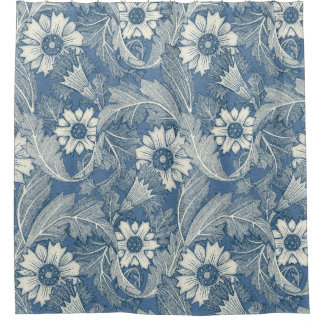 Rideaux De Douche acanthus cobalt denim