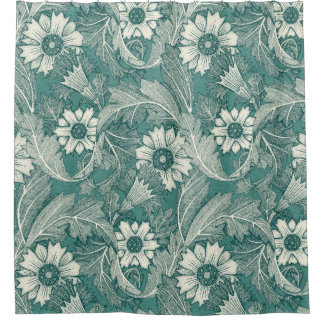 Rideaux De Douche acanthus vert turquoise foncé