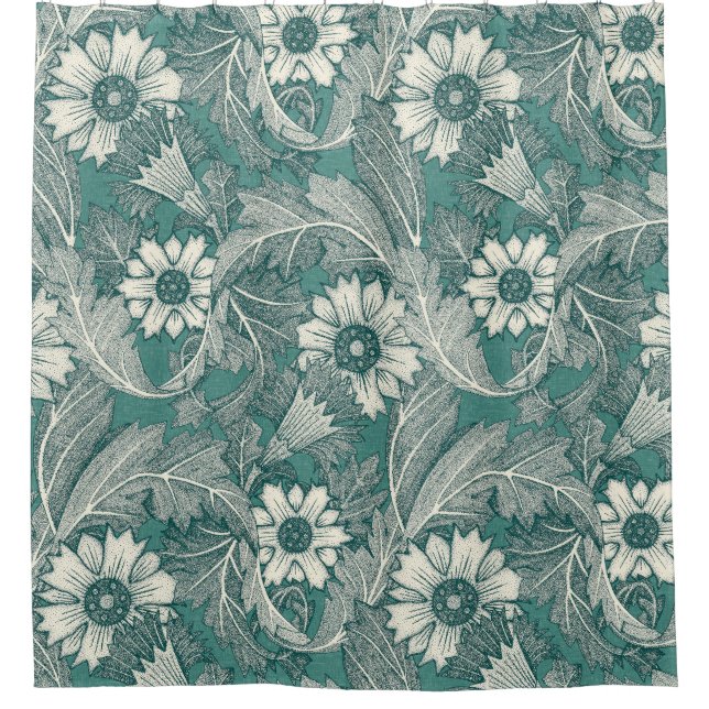 Rideaux De Douche acanthus vert turquoise foncé (Devant)