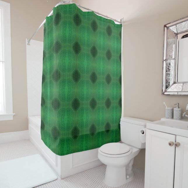 Rideaux De Douche Acceptation | Médaillons de méditation verte (En situation)