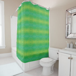 Rideaux De Douche Acceptation   Motif de Shibori jaune bleu
