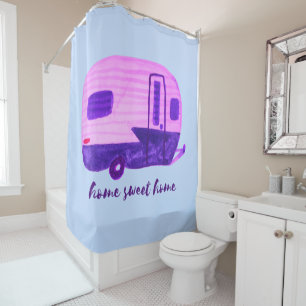 Rideaux De Douche Accueil Sweet Home Rétro RV Remorque Camper Aquare