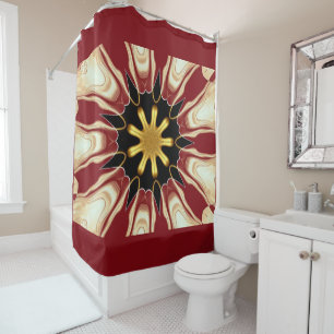 Rideaux De Douche Achempong : Starburst Luxe Deep Crimson & Or