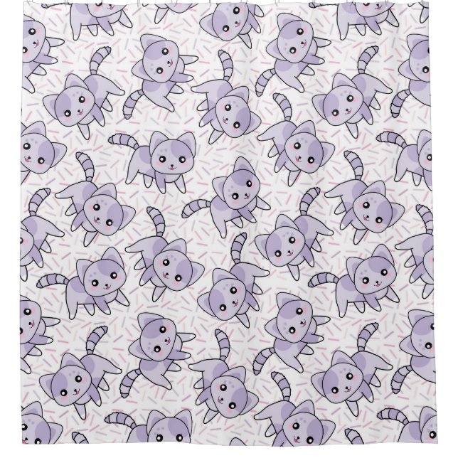 Rideaux De Douche Adorable Motif de chats (Devant)