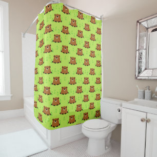 Rideaux De Douche Adorable Motif de la marmotte de bois