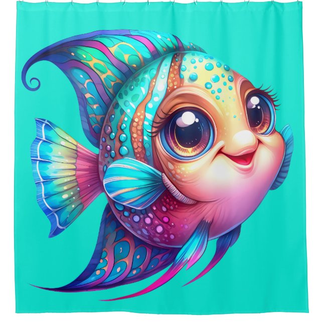 Rideaux De Douche "Adorable Splash de poisson-ange" (Devant)