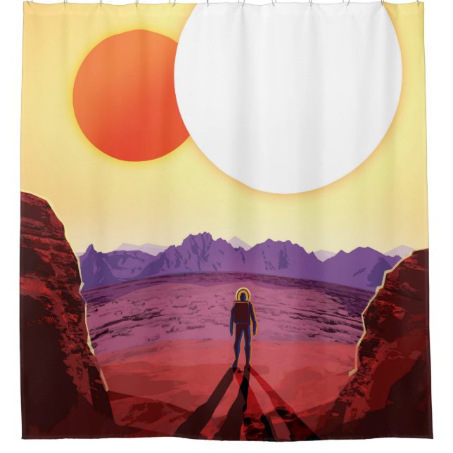 Rideaux De Douche Affiche de voyage future de la NASA - Se détendre  (Devant)