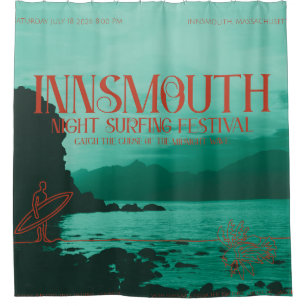 Rideaux De Douche Affiche du Festival de Surf de Nuit d'Innsmouth